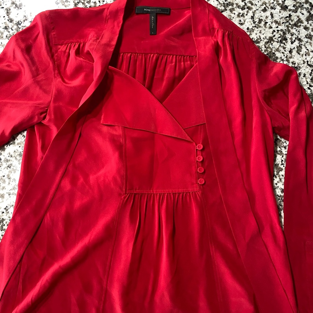 Bcbg red dress shirt